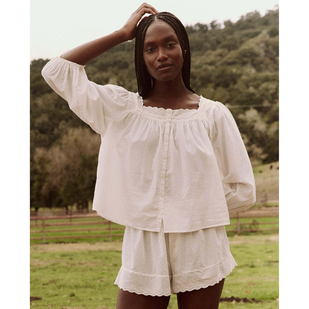 The Eyelet Button Sleep Top