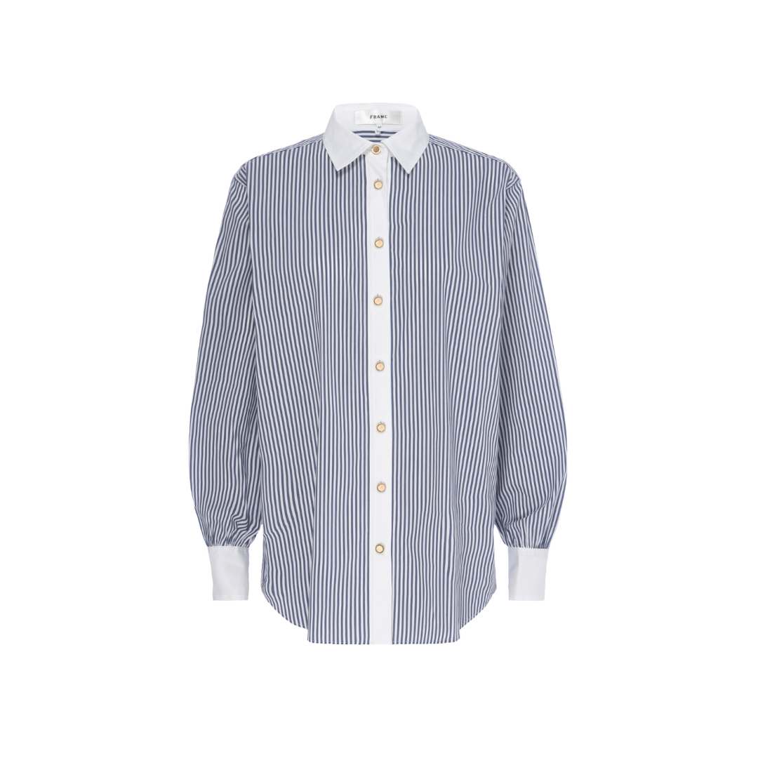 The Borrowed Shirt - Dark Chambray Multi