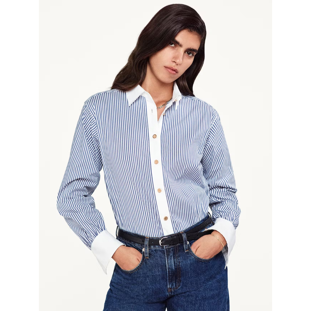 The Borrowed Shirt - Dark Chambray Multi