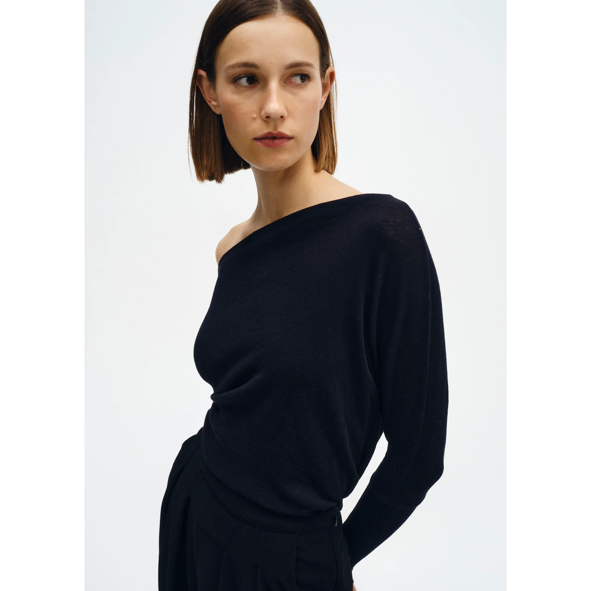 Cashmere Cuffed Off Shoulder L/S