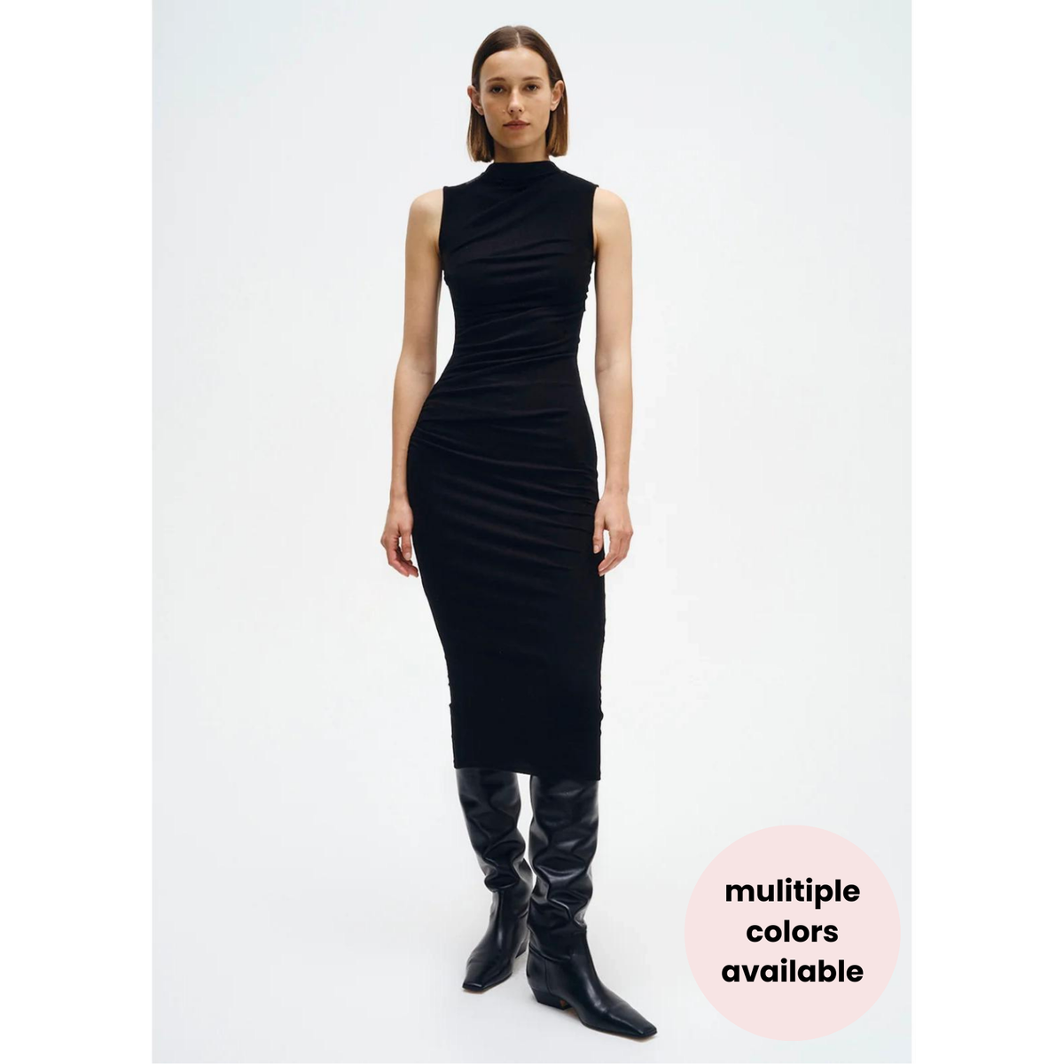 Silk Knit Sleeveless Twist Midi