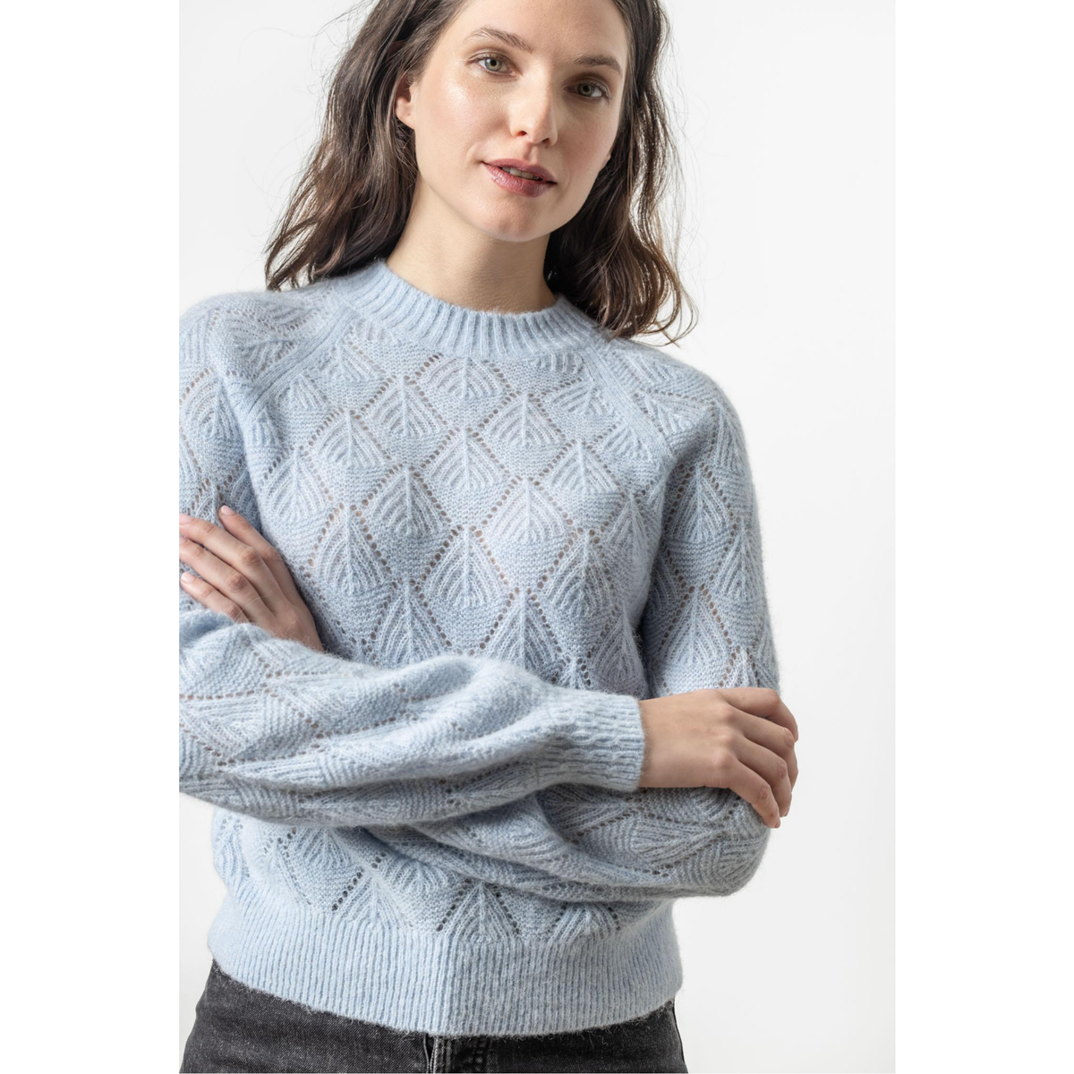 Easy Pointelle Crewneck Sweater